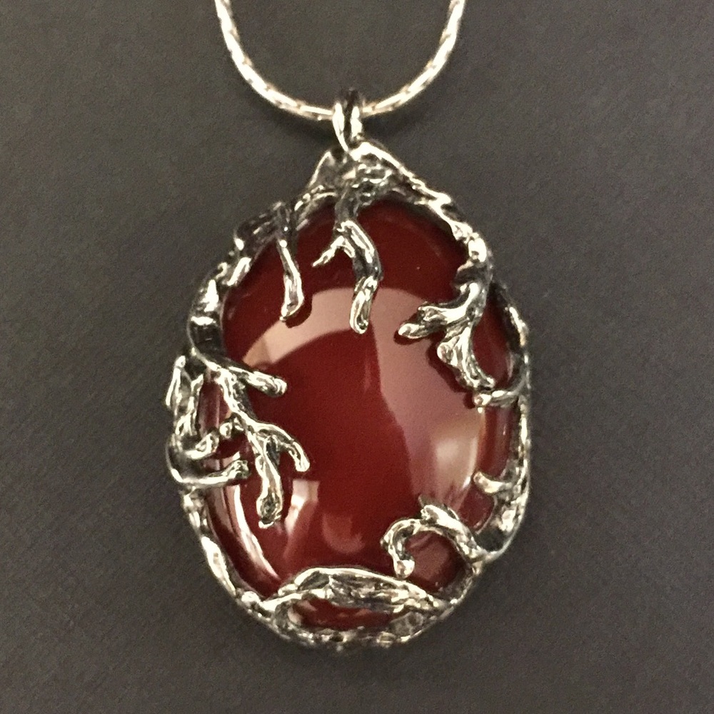 Or Paz Sterling Silver Carnelian Pendant Necklace